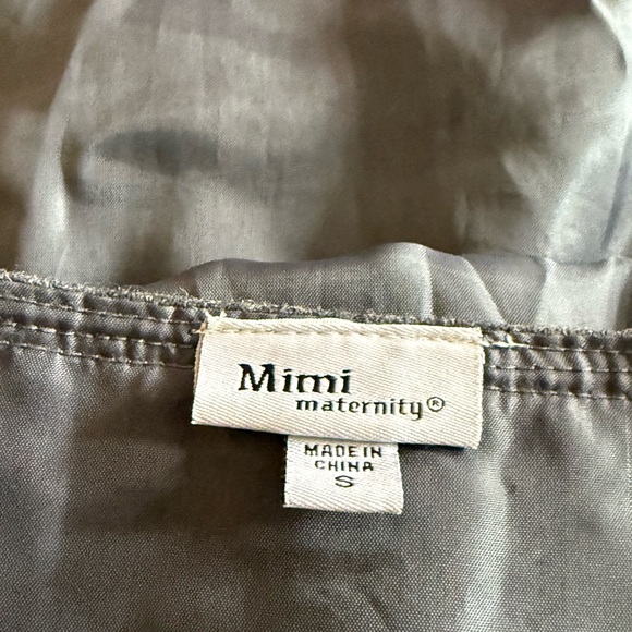 Mimi Maternity Gray Wool Blend Eyelet Pleated Hem Dress Size S - Picture 7 of 9